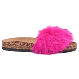 Bona Slippers With Fur pink