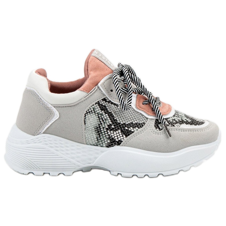 SHELOVET Fashionable Snake Print Sneakers grey SHELOVET Fashionable Snake Print Sneakers grey
