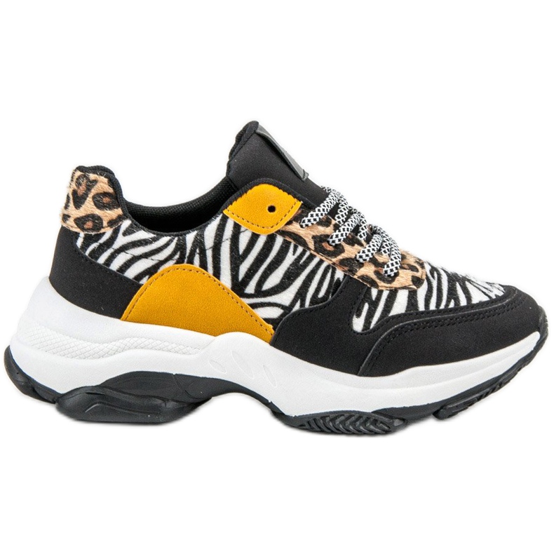 SHELOVET Animal Print Sneakers black multicolored