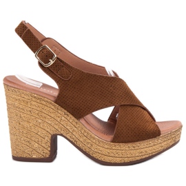 Anesia Paris Light high-heeled sandals brown