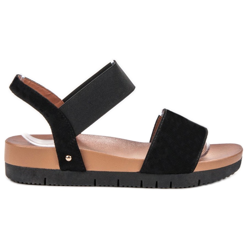 Primavera Suede sandals with an elastic band black