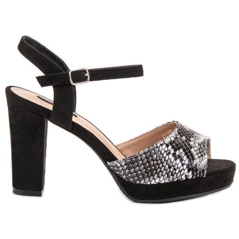 SHELOVET Snake Print Sandals black