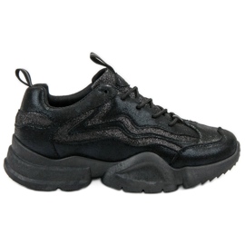 SHELOVET Glitter Sneakers black