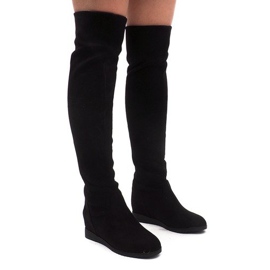 Warm Wedge Boots 168-108 Black