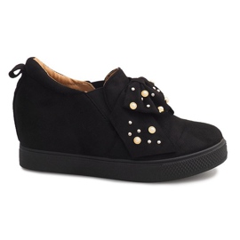 Black wedge sneakers 6186 Black wedge sneakers 6186