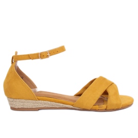 Yellow espadrilles sandals 9R121 Yellow