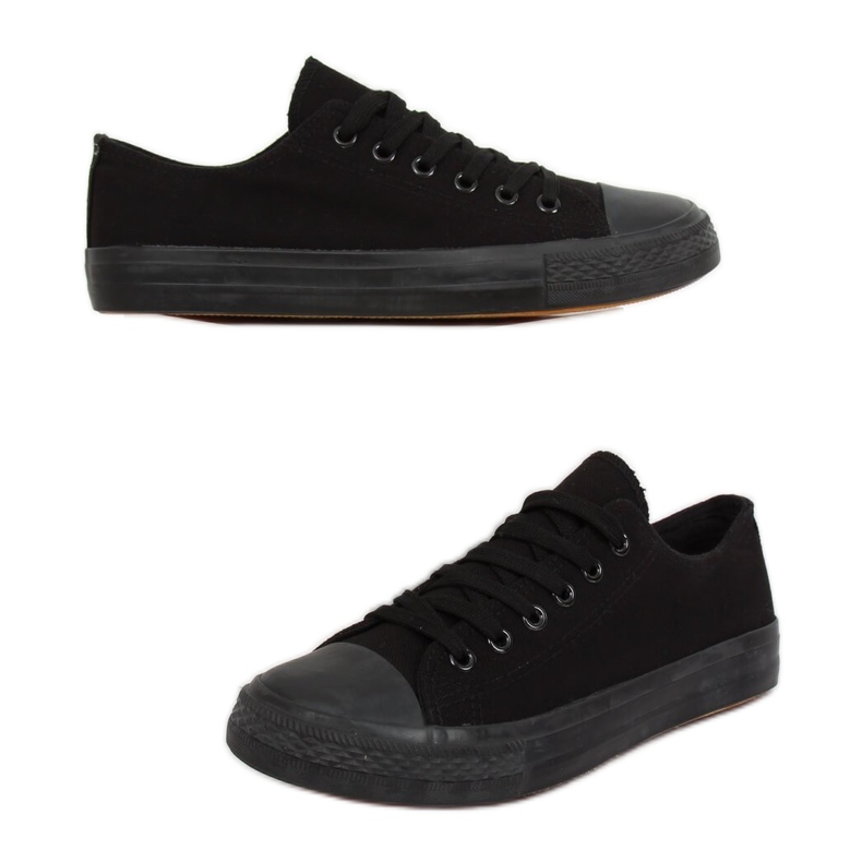 Classic women's black sneakers XL03 ALL-BLACK (black sole)