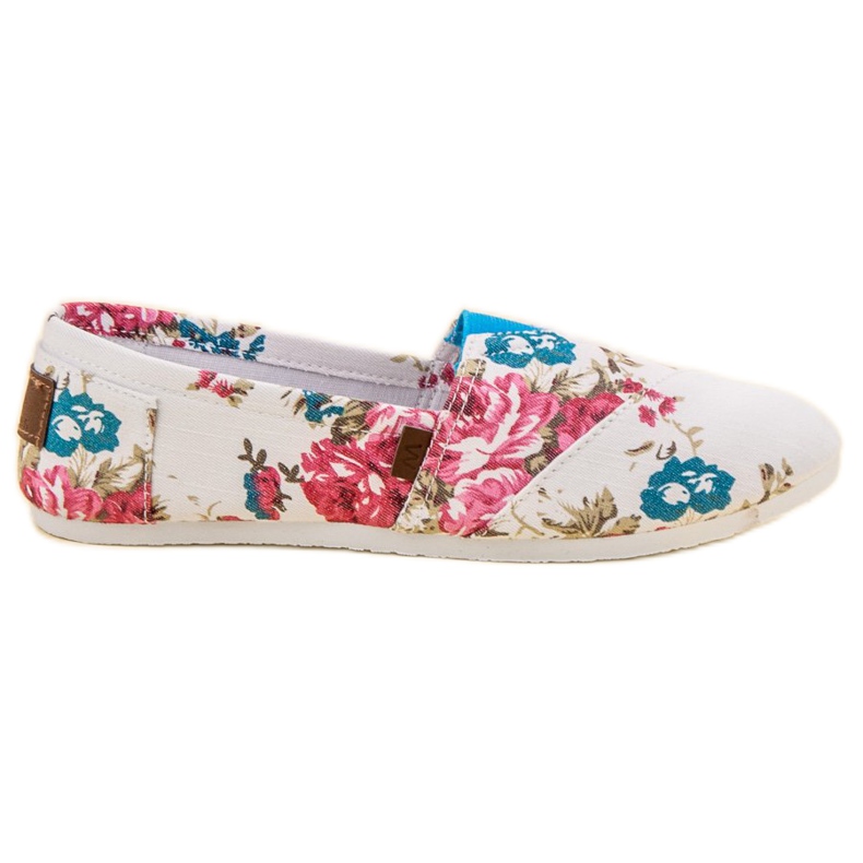 SHELOVET Slipony In Flowers white