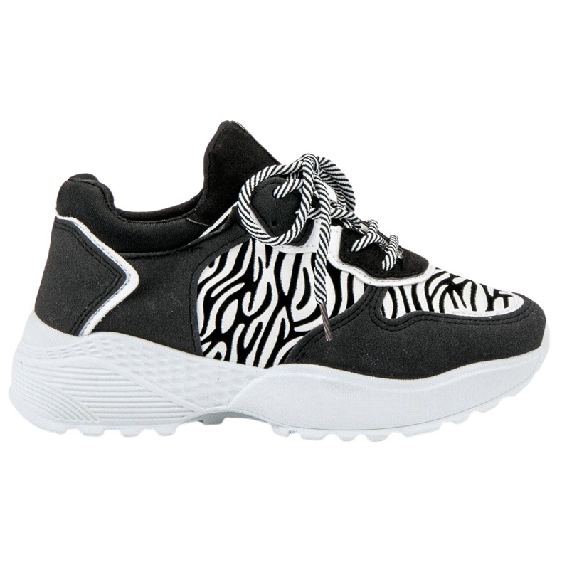 SHELOVET Fashionable Zebra Print Sneakers white black