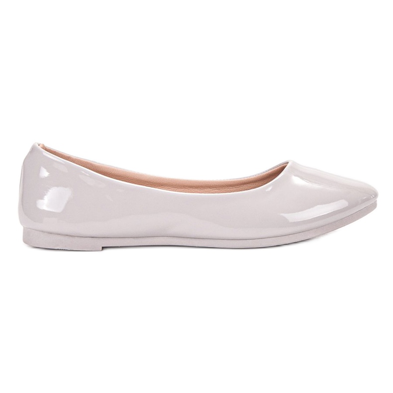 SHELOVET Lacquered ballerinas grey