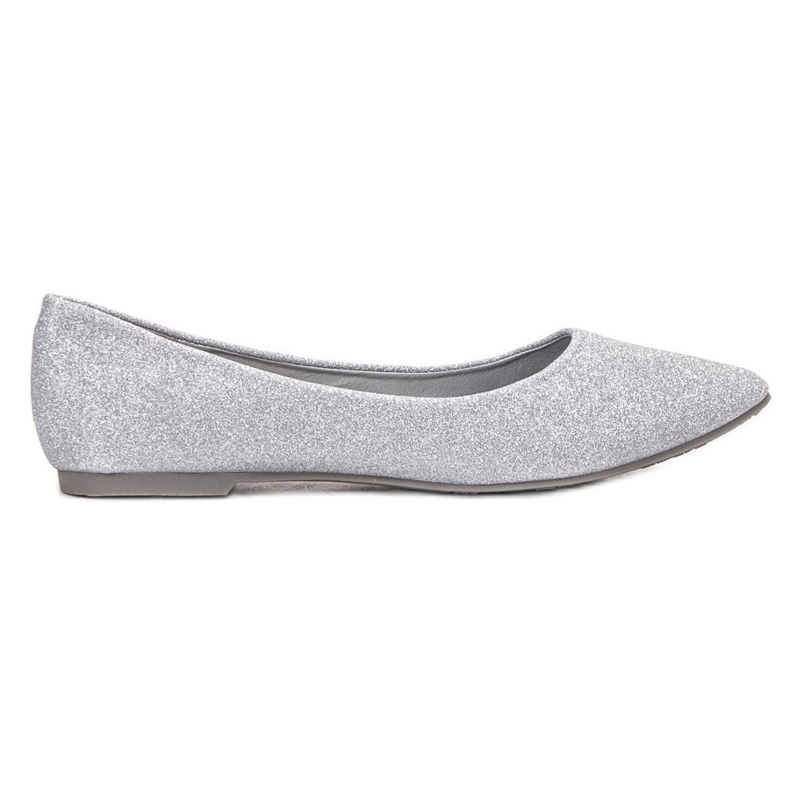 VINCEZA glitter ballerinas grey