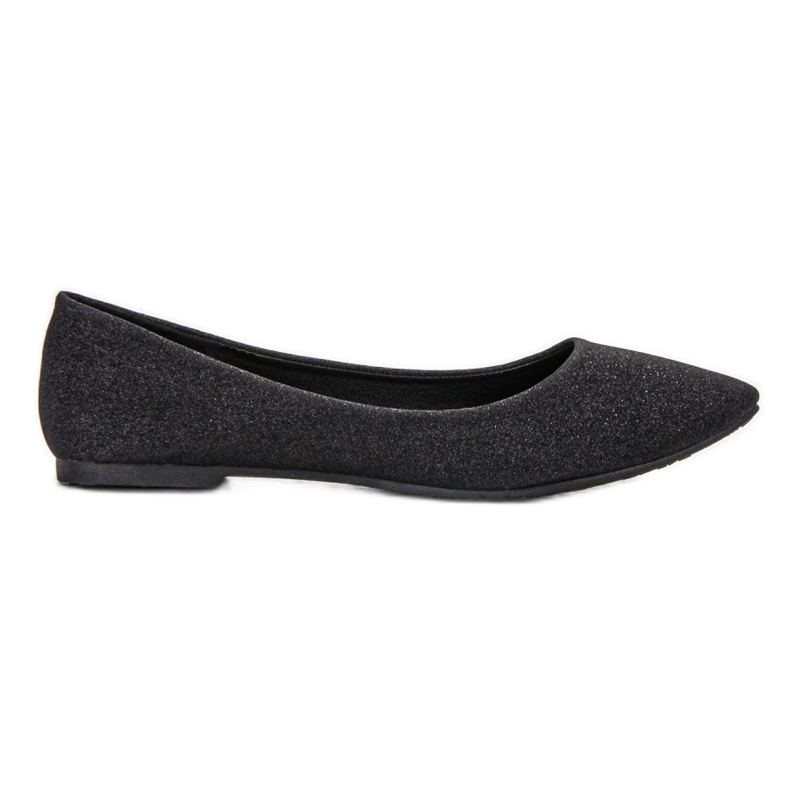 VINCEZA glitter ballerinas black