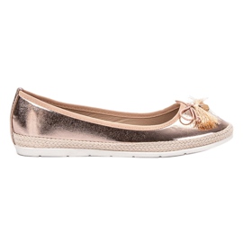 COLORFUL Fashionable golden ballerinas