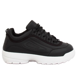 Black sports shoes D1909 BLACK / WHITE Black sports shoes D1909 BLACK / WHITE