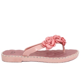 Flip-flops with flowers pink YJL-1818 Pink