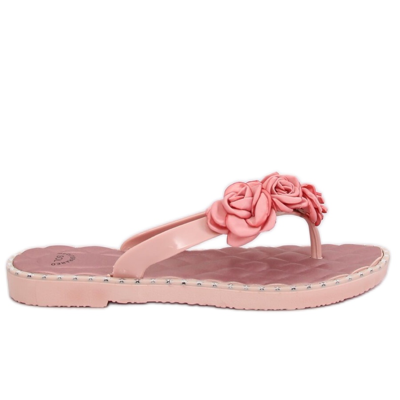 Flip-flops with flowers pink YJL-1818 Pink