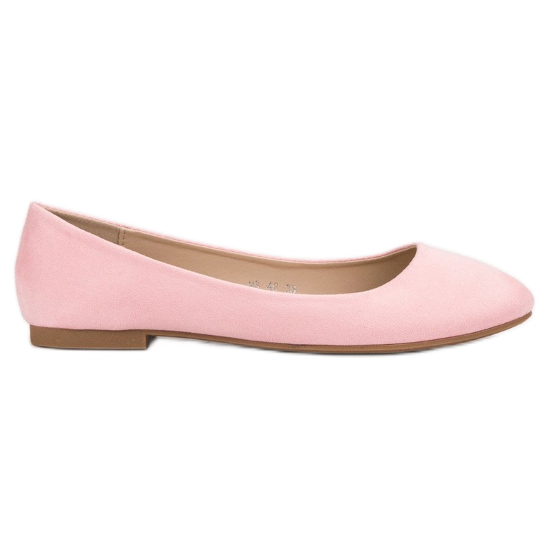 Small Swan Pink Suede Ballerinas