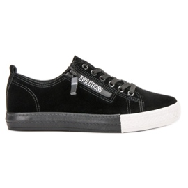 SHELOVET Black Sneakers green