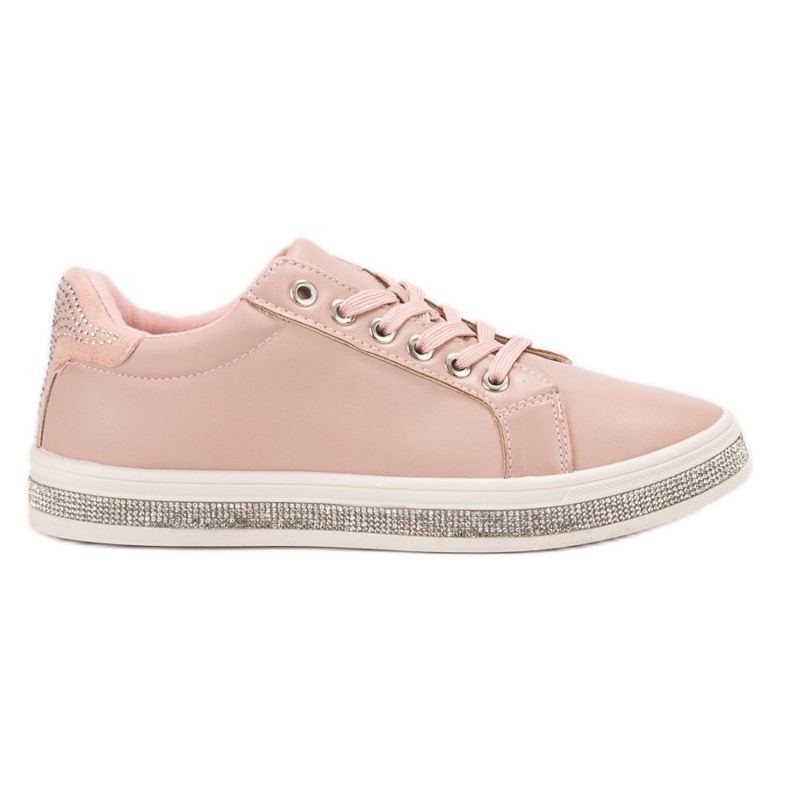 SDS Sport Shoes With Cubic Zirconia pink