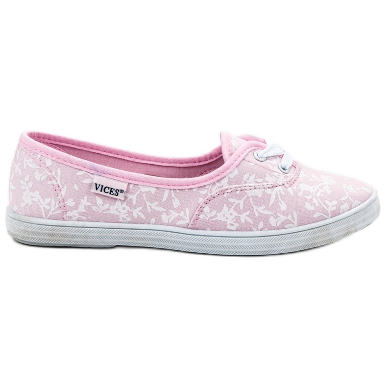 Sneakers with VICES pattern white pink