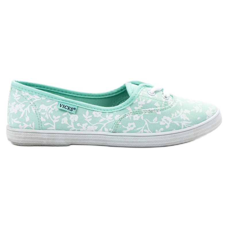 Sneakers with VICES pattern white green