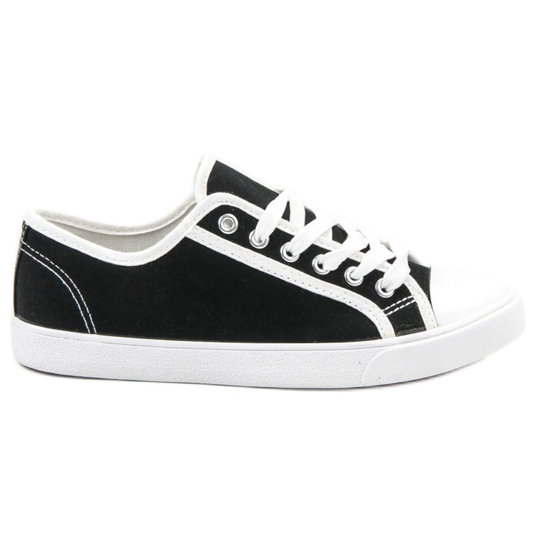 SHELOVET Women's low sneakers white black