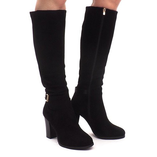 Suede Boots On A Bar KSL008 Black