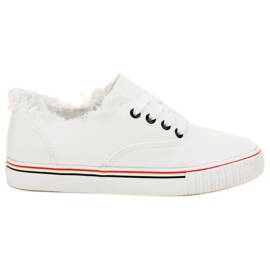 SHELOVET White Textile Sneakers