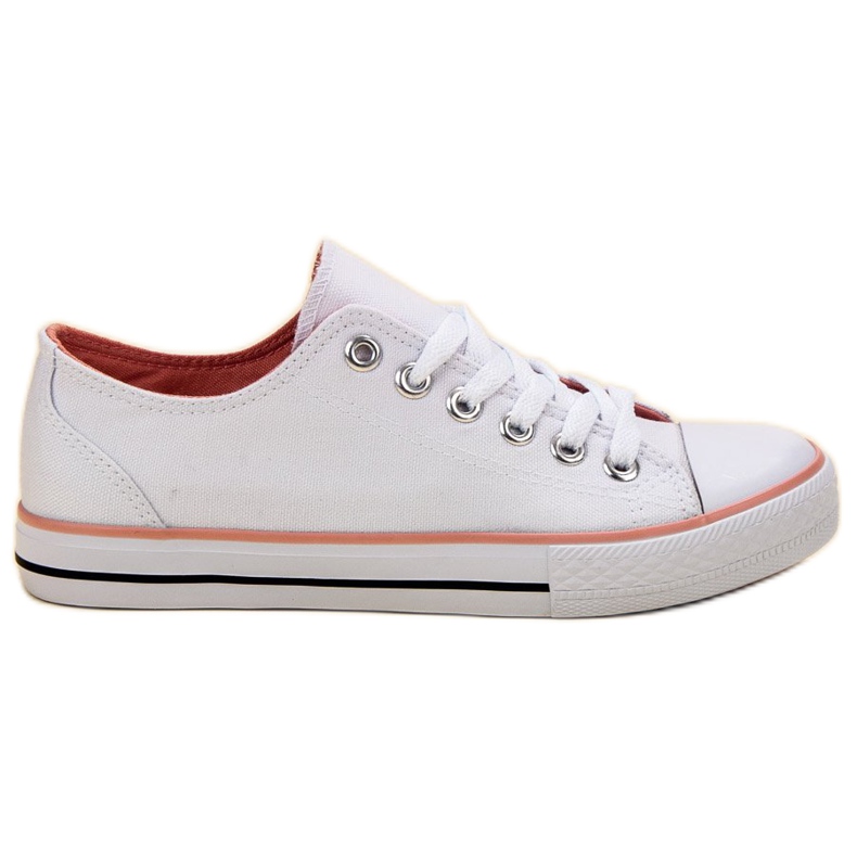 SHELOVET Classic white sneakers pink