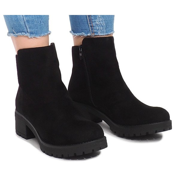 Suede boots JH561 Black