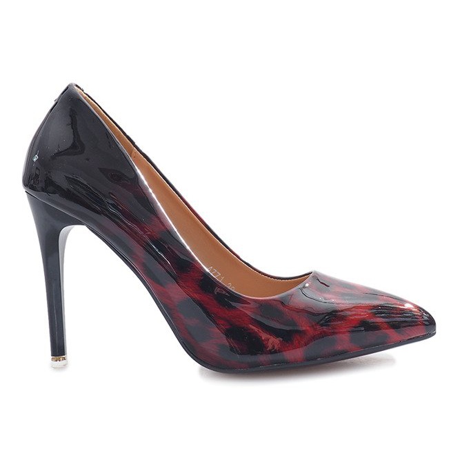 Red lacquered stilettos with leopard print Reblle black