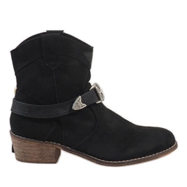 Black BS-6821 cowboy boots