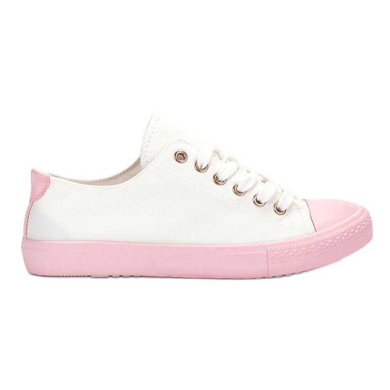 SHELOVET Two-color Sneakers white pink
