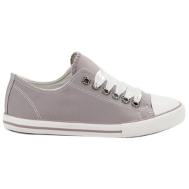 SHELOVET Sneakers Tied With A Ribbon grey