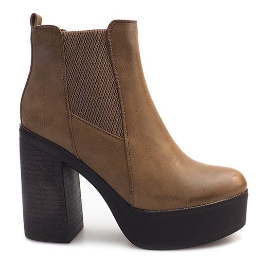 Boots On Heel With An Elastic E4863 Khaki green