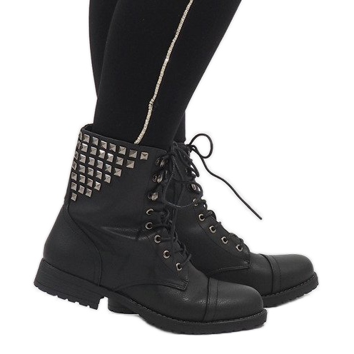 SDS Black lace-up ankle boots S170