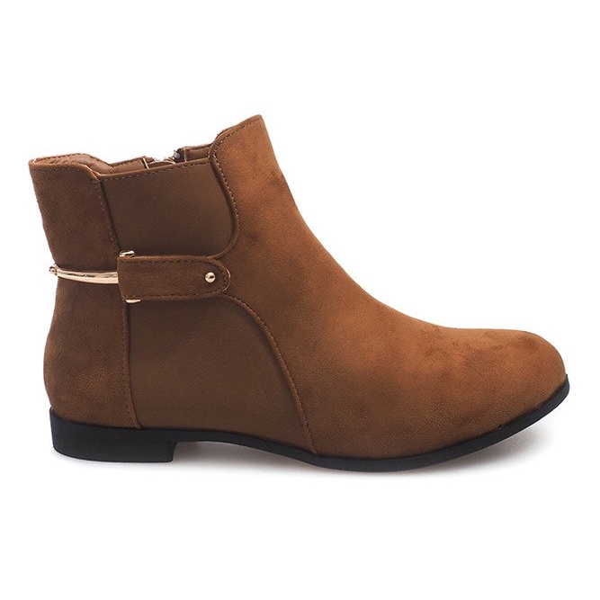 Suede boots with elastic 3670 Camel brown