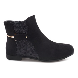 Suede Boots With Elastic Band 3670-3 Black Suede Boots With Elastic Band 3670-3 Black