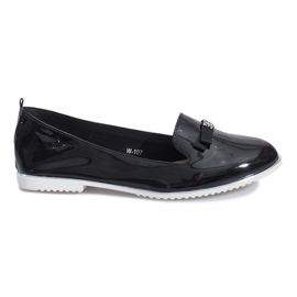 Black lacquered loafers from Miss Laura