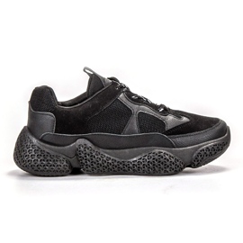 SHELOVET Fashionable Black Sneakers SHELOVET Fashionable Black Sneakers