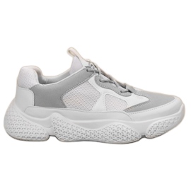SHELOVET Fashionable White Sneakers grey