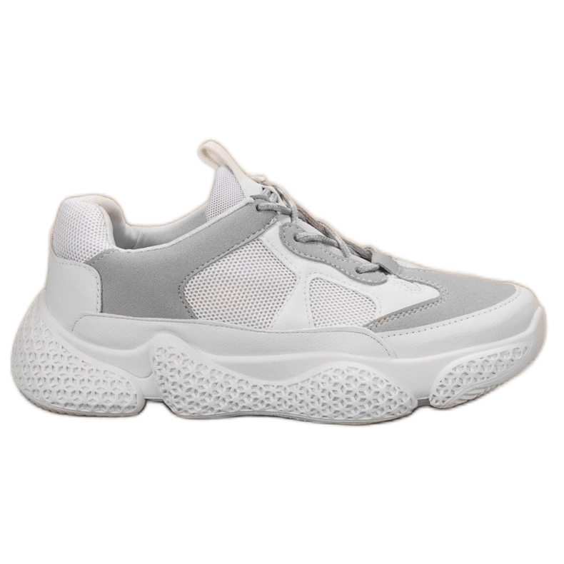 SHELOVET Fashionable White Sneakers grey