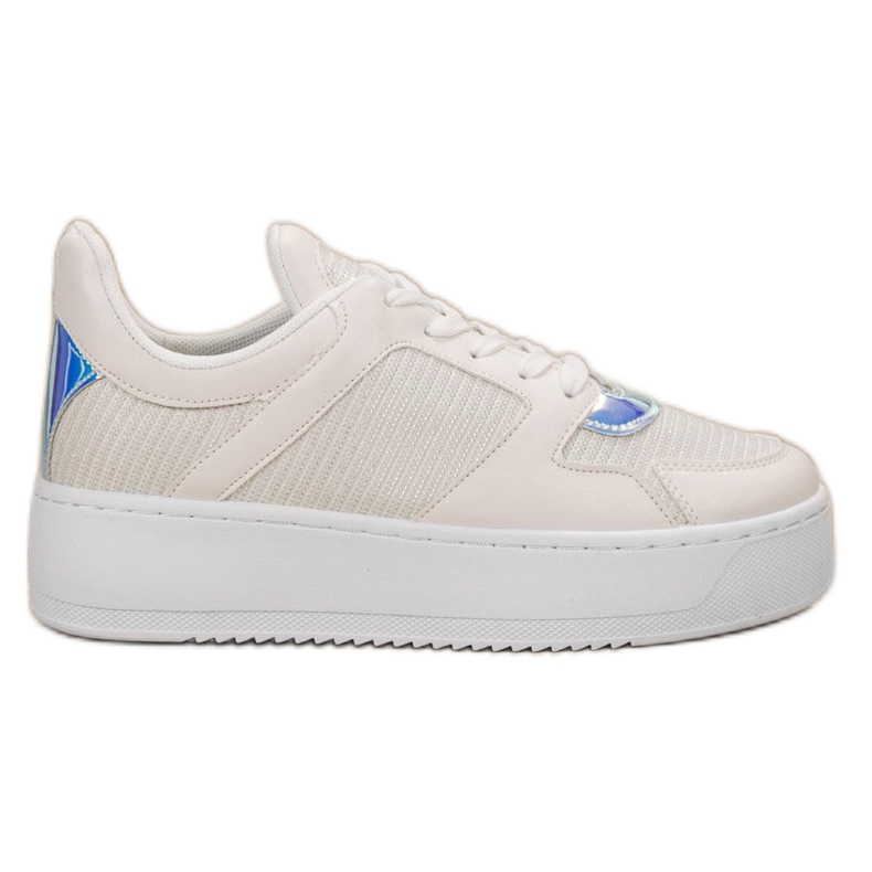 Ideal Shoes Sneakers With Glitter white