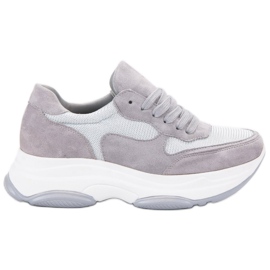 Ideal Shoes Light Gray Sneakers grey