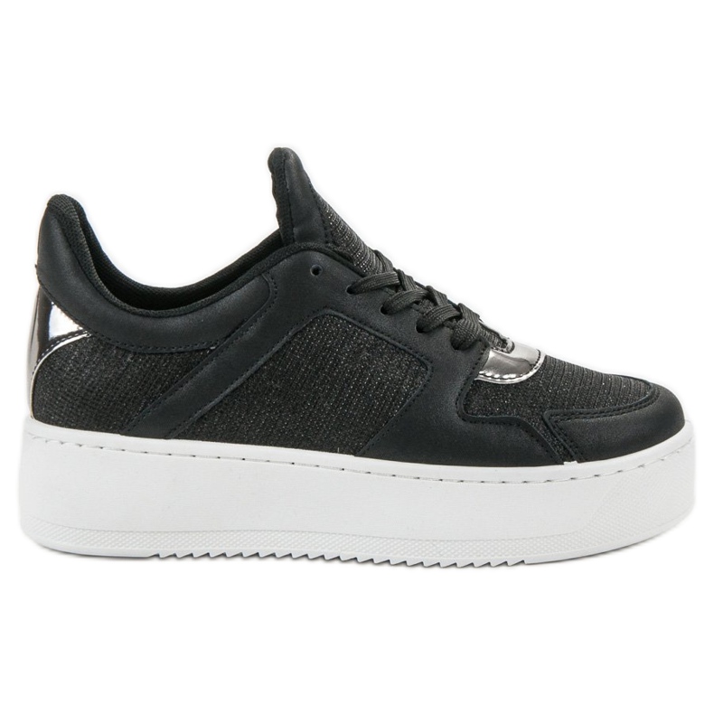 Ideal Shoes Sneakers With Glitter black