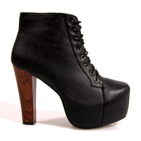 Boots Solid On Heel K764 Black