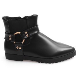 Warm Elegant Boots With Buckle HW14 Black