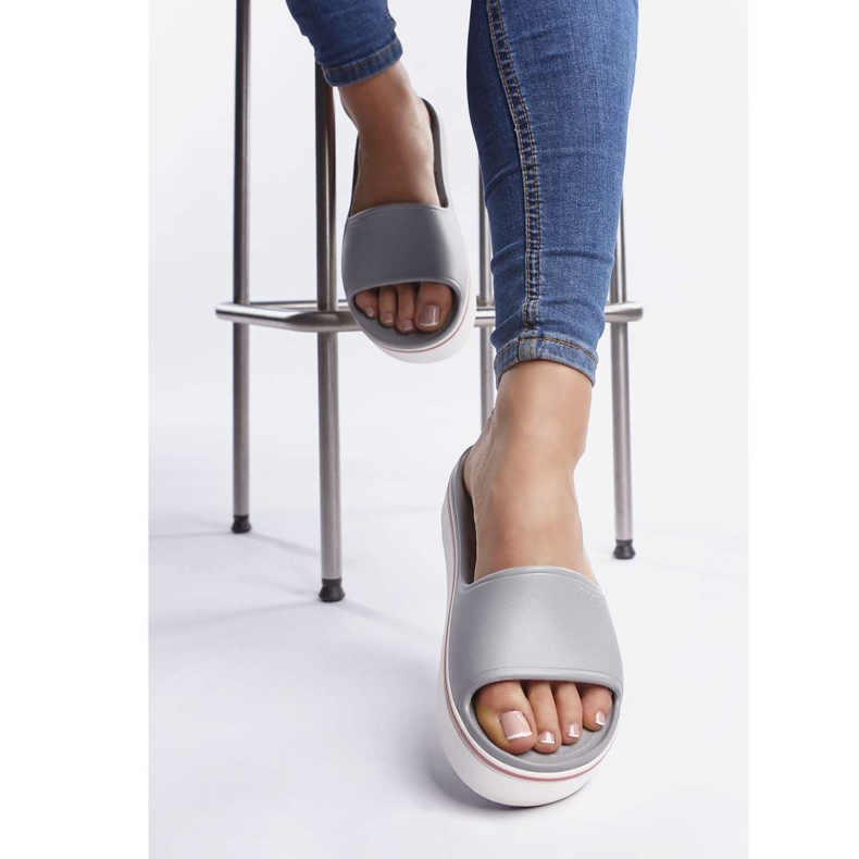 Crocs Crocband Platform Slide 04M Light Gray Rose grey
