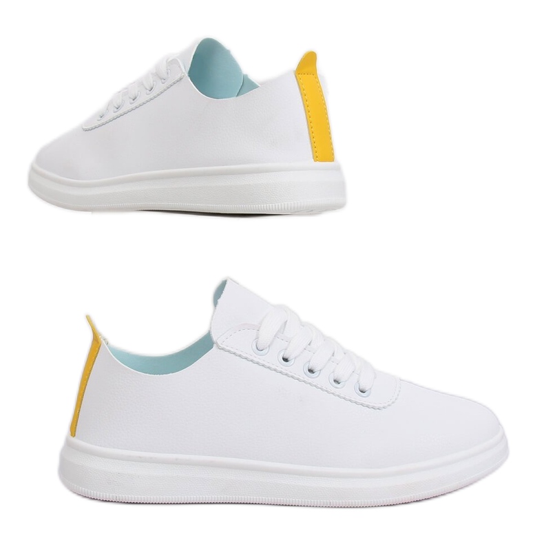 Women's white and yellow sneakers CL33315 Yellow