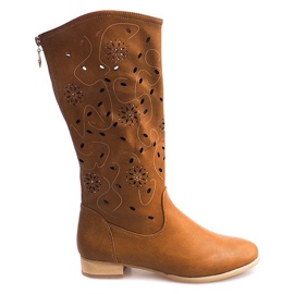 Openwork boots TLT1301 Camel brown